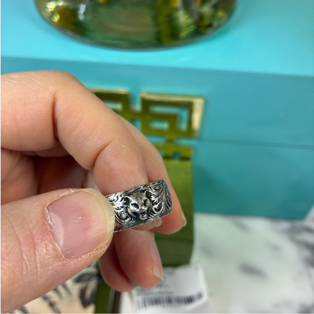 BNWT Gucci gardens silver and black ring - Picture 3 of 8